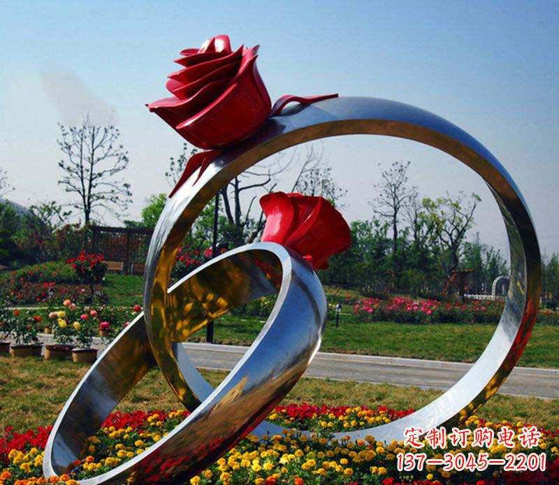鹤壁不锈钢玫瑰戒指精美的艺术品