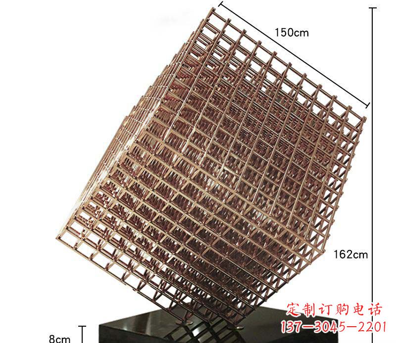 鹤壁玫瑰金色几何雕塑