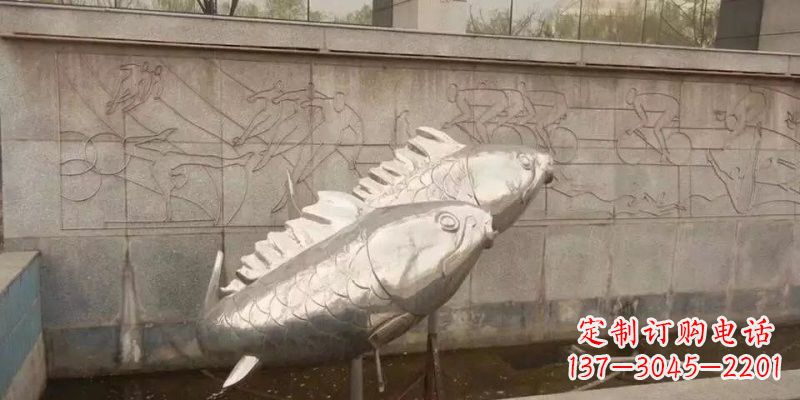 鹤壁不锈钢鲤鱼雕塑精美的艺术品