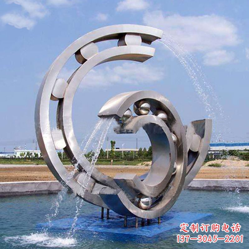 鹤壁不锈钢喷水雕塑点缀园林水景的美