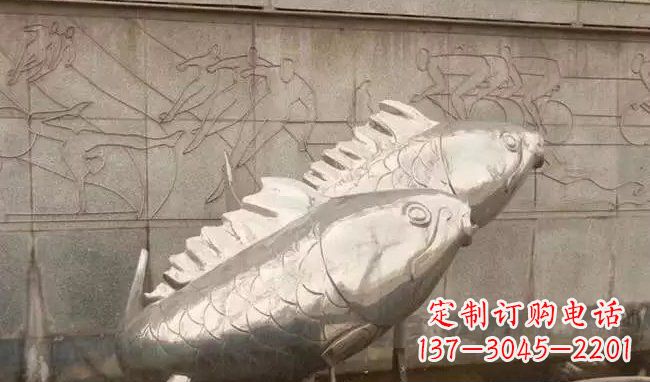鹤壁不锈钢喷泉鱼雕塑美丽装点城市