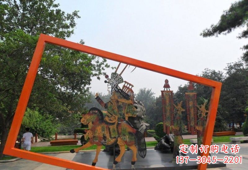 鹤壁不锈钢皮影戏雕塑传承民间文化的艺术精粹