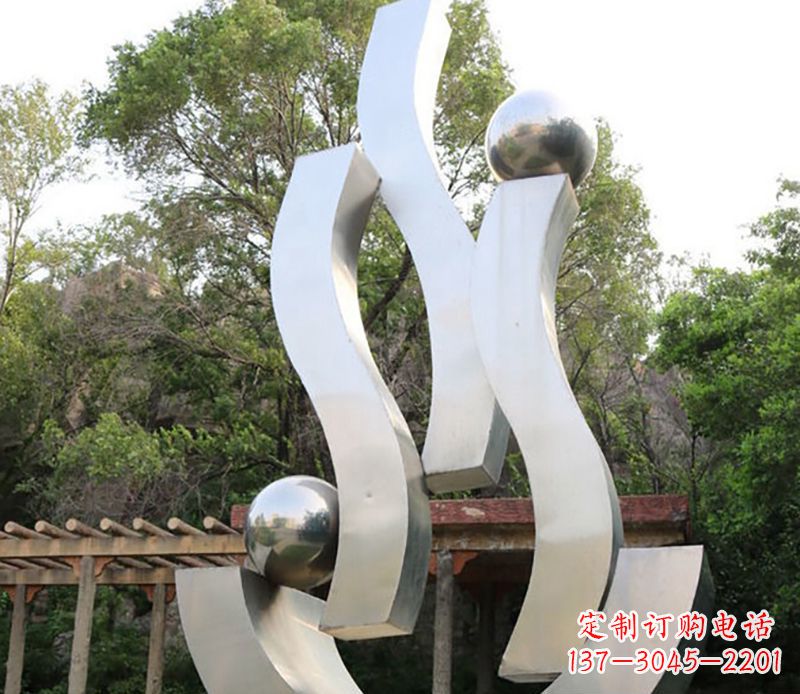 鹤壁景观雕塑现代不锈钢飘带