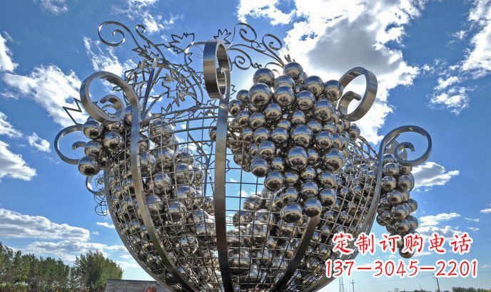 鹤壁不锈钢葡萄雕塑精致美观、经久耐用