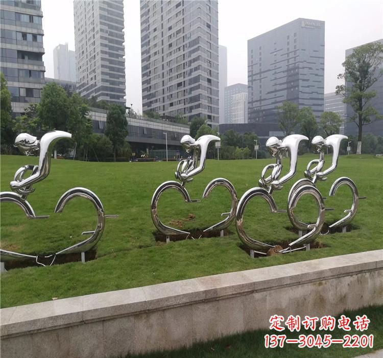 鹤壁不锈钢自行车雕塑美丽的艺术绽放