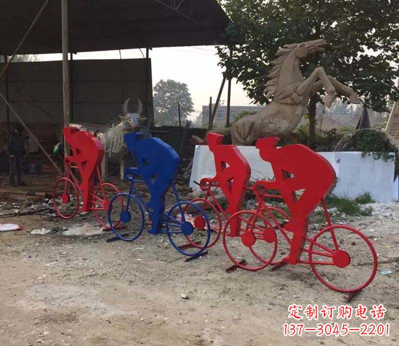 鹤壁不锈钢骑自行车雕塑一种经典的艺术形式