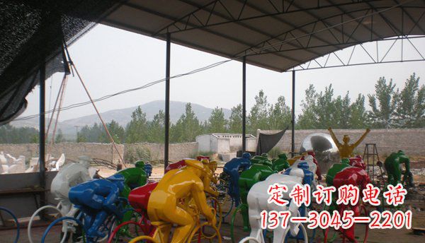 鹤壁不锈钢骑自行车雕塑象征运动的艺术