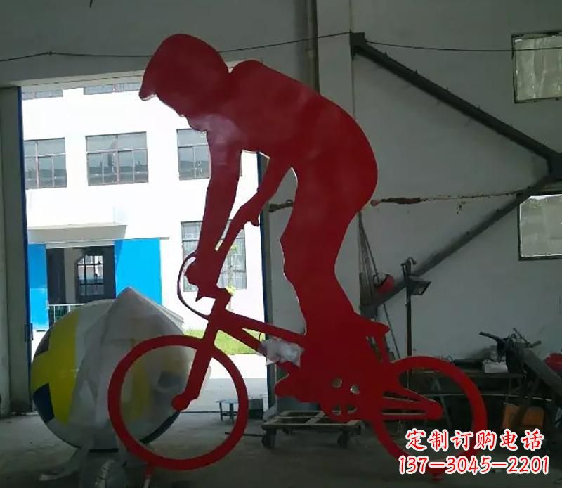 鹤壁不锈钢自行车雕塑激发自行车运动的热情