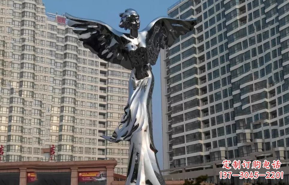 鹤壁不锈钢天使雕塑传递着美丽与希望