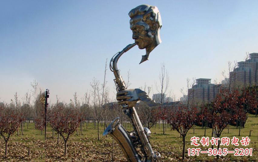 鹤壁不锈钢萨克斯雕塑流动的美丽