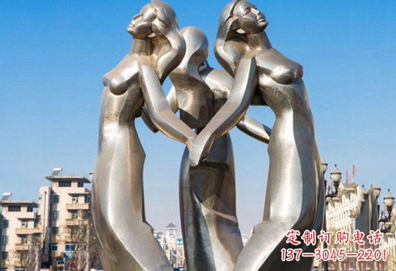 鹤壁不锈钢女孩雕塑