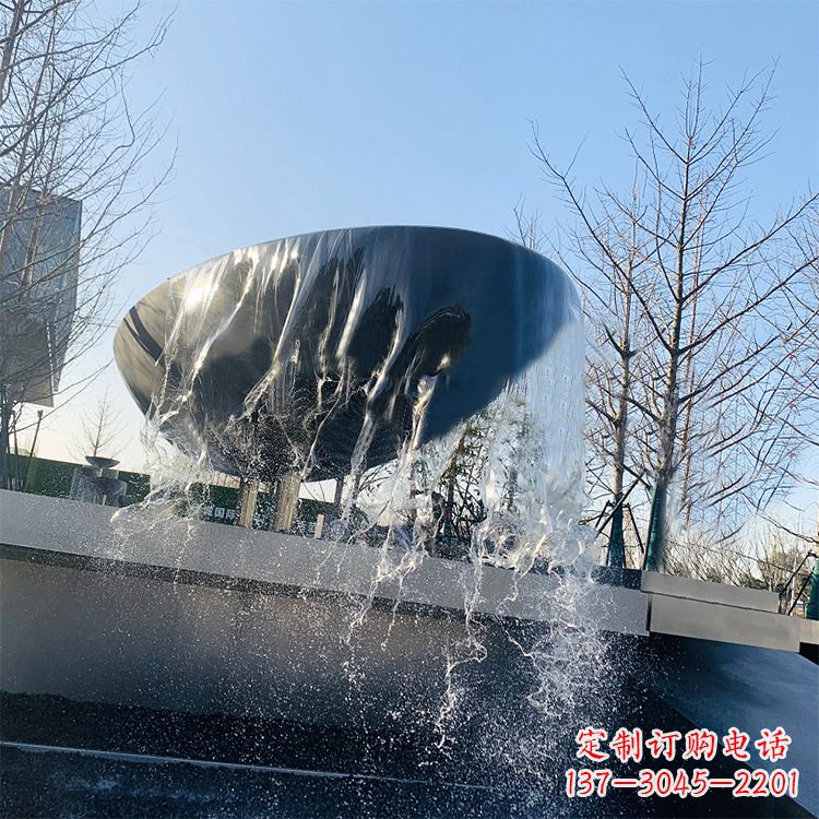 鹤壁不锈钢水钵瀑布喷泉雕塑艺术与美感的完美结合