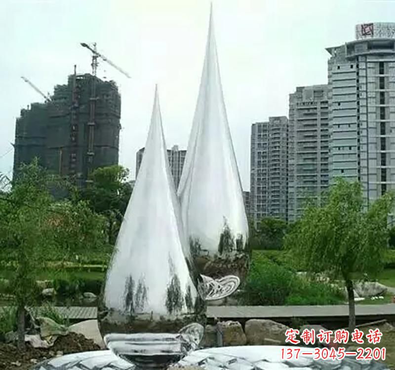 鹤壁不锈钢水滴拱门雕塑