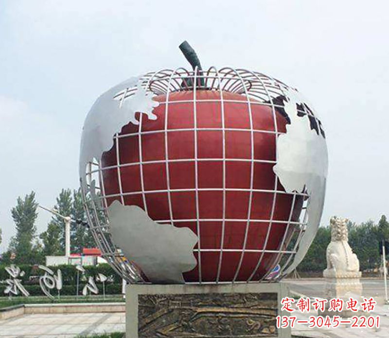 鹤壁不锈钢水果雕塑艺术品精美绝伦