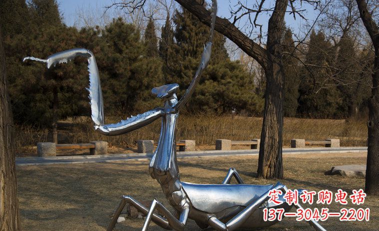 鹤壁不锈钢螳螂园林景观雕塑创意缔造美景