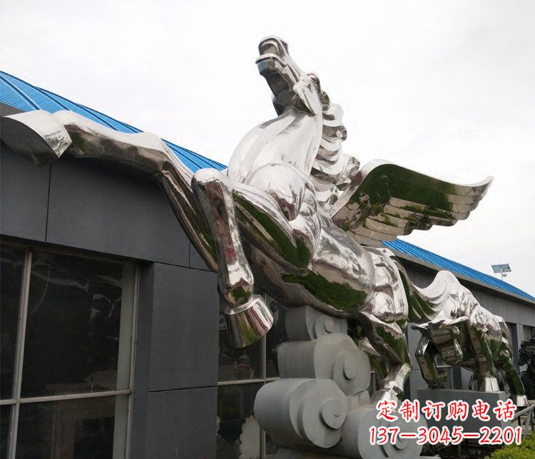 鹤壁不锈钢飞马城市雕塑展现城市精神