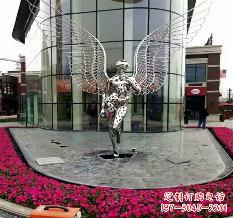 鹤壁不锈钢天使雕塑传递着爱的美丽