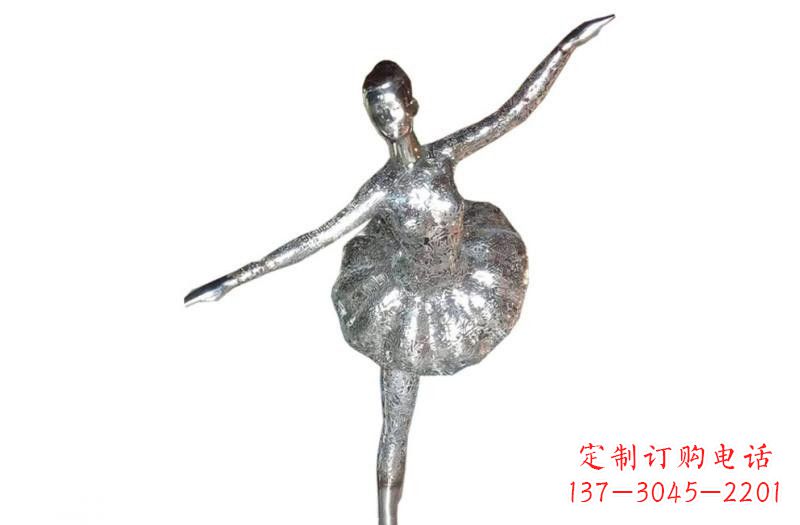 鹤壁不锈钢跳芭蕾的女孩雕塑
