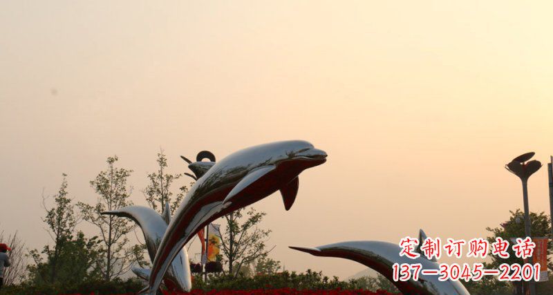 鹤壁不锈钢海豚雕塑跳跃的美丽
