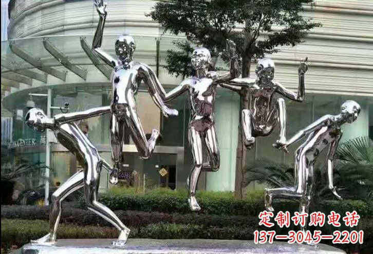 鹤壁勇敢跳跃的儿童雕塑