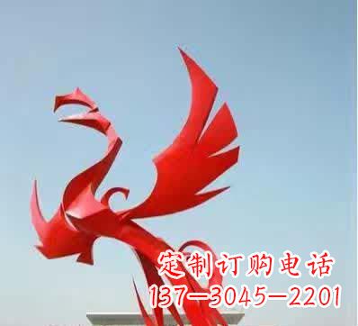 鹤壁不锈钢铁艺凤凰雕塑美丽的象征