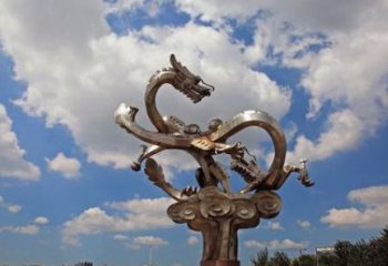 鹤壁不锈钢双龙戏珠雕塑——千古传说的艺术瑰宝