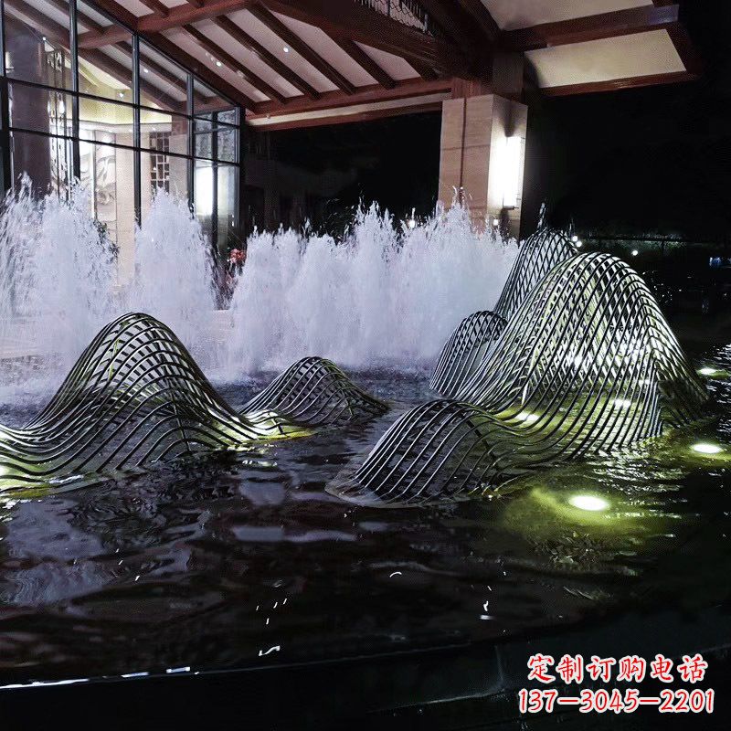 鹤壁不锈钢铁艺水景假山精美雕塑艺术