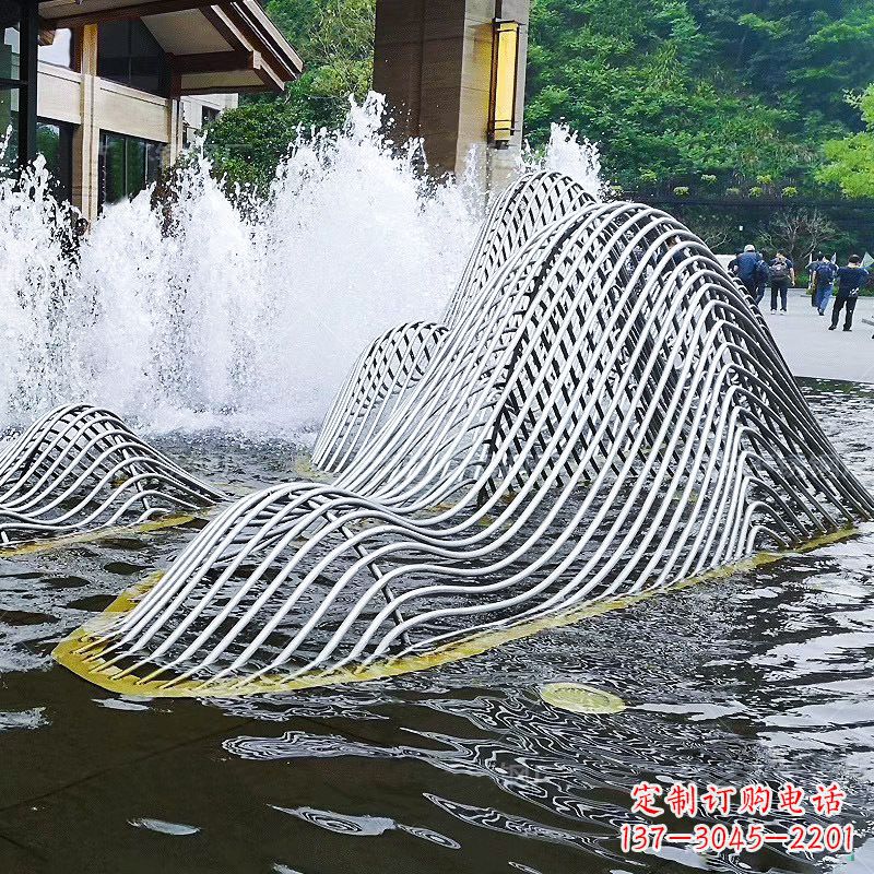 鹤壁不锈钢网格制作的假山雕塑