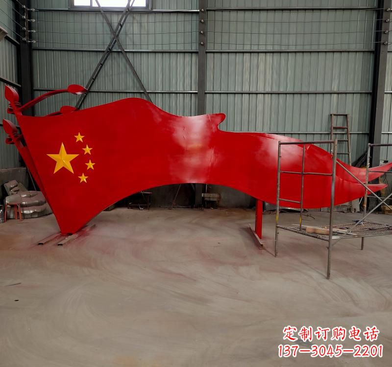 鹤壁不锈钢校园党旗雕塑传承红色基因