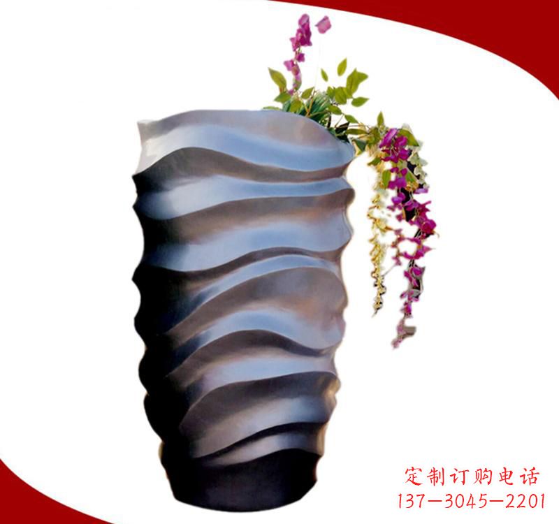 鹤壁不锈钢校园景观花盆雕塑