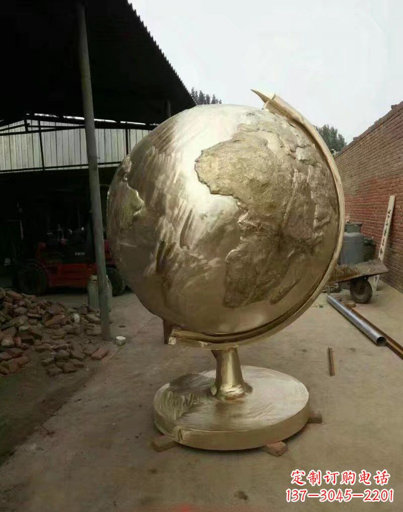 鹤壁不锈钢地球仪雕塑象征地球家园