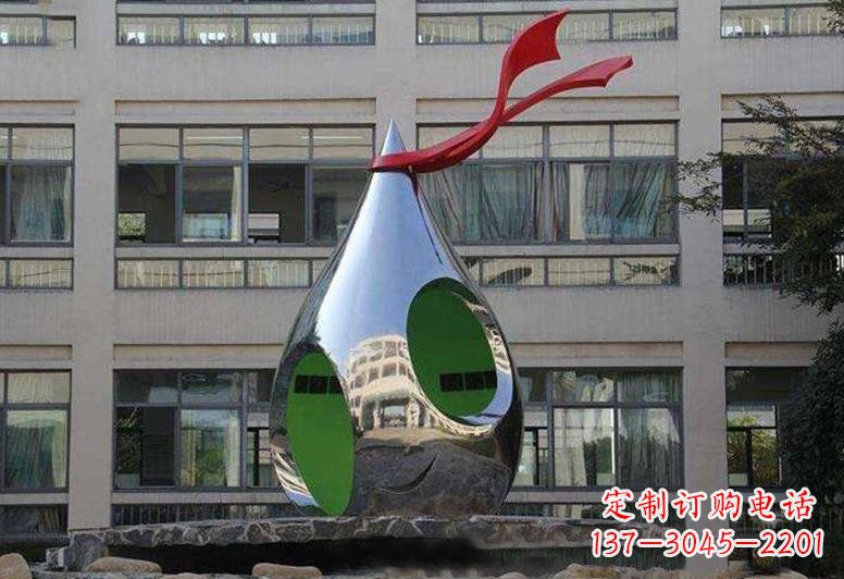 鹤壁不锈钢校园水滴雕塑