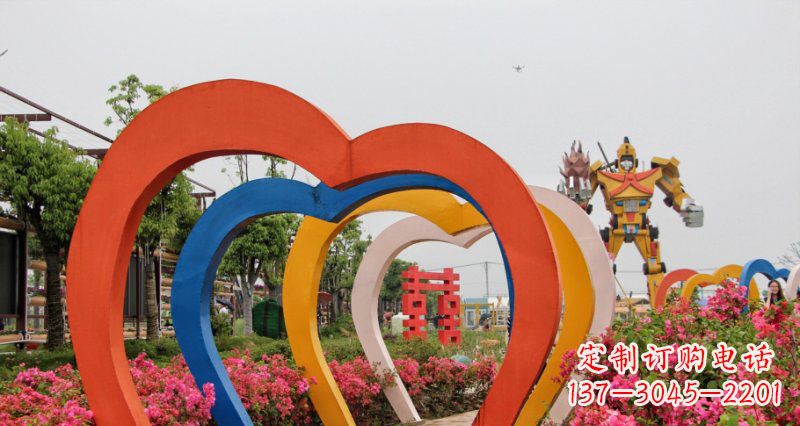 鹤壁不锈钢心形拱门雕塑——浪漫之门