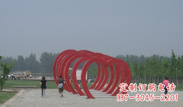 鹤壁不锈钢心形拱门雕塑美丽而神圣