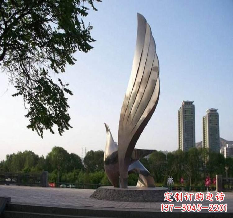 鹤壁精美的不锈钢翅膀雕塑