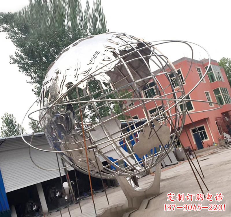 鹤壁不锈钢艺术镂空地球仪雕塑