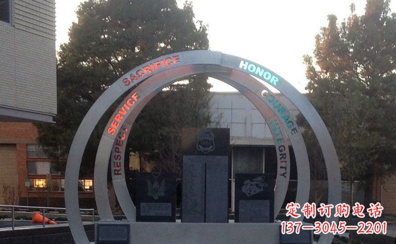 鹤壁不锈钢艺术门圆环雕塑——精美绝伦