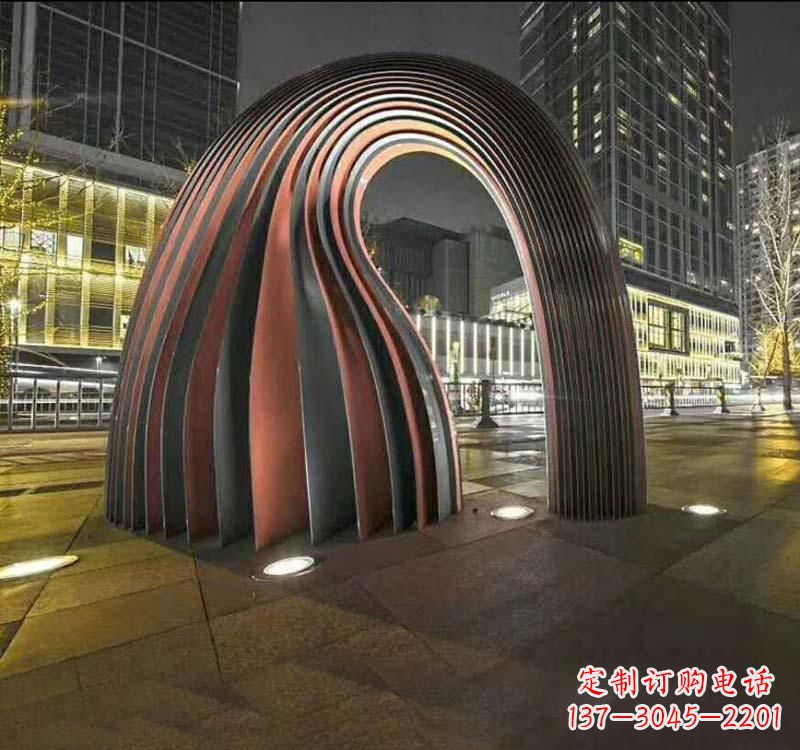 鹤壁不锈钢异形拱门雕塑精致古典风格