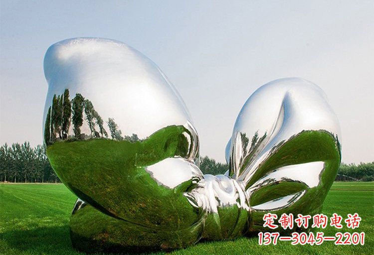 鹤壁艺术之美——不锈钢园林大型蝴蝶结雕塑