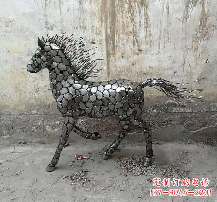 鹤壁不锈钢园林动物马雕塑