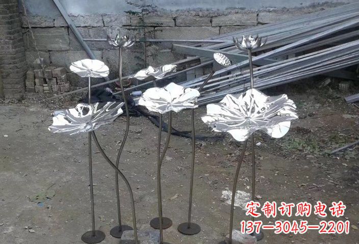 鹤壁不锈钢荷叶雕塑给园林增添美感