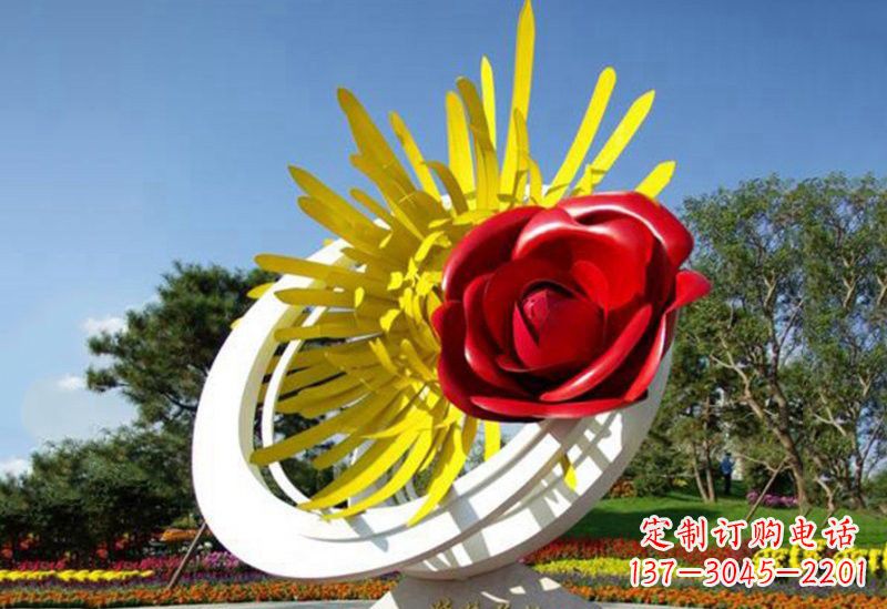 鹤壁不锈钢玫瑰花雕塑——给城市景观带来美丽
