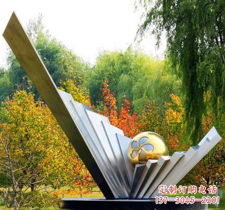 鹤壁不锈钢扇贝雕塑美丽的自然景观
