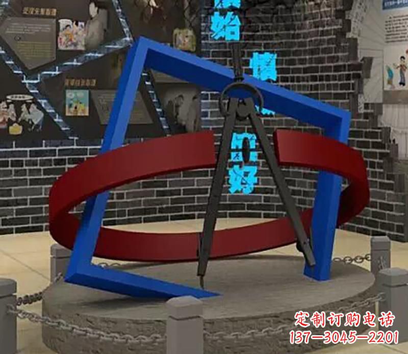 鹤壁不锈钢圆规雕塑实现景观美化的艺术之作