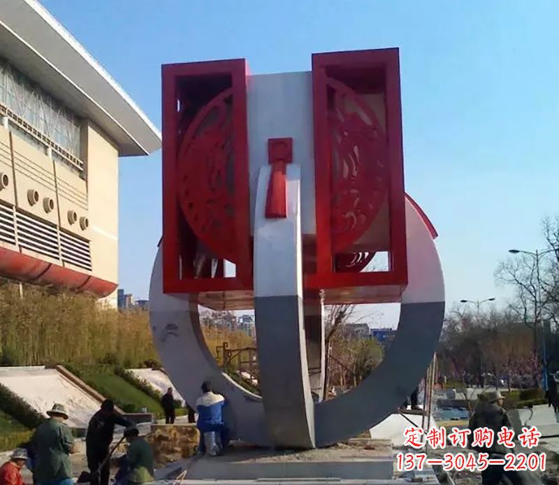 鹤壁不锈钢圆环雕塑象征着永恒的美