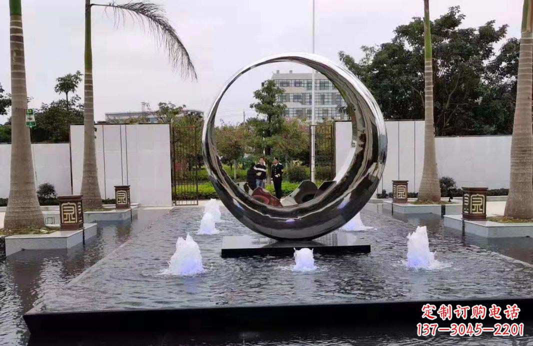 鹤壁圆环景观喷泉雕塑视觉与声音的完美结合
