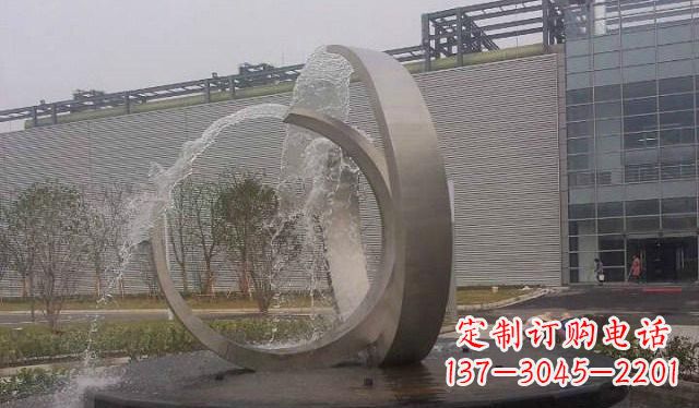 鹤壁不锈钢圆形喷泉雕塑美丽的艺术装置
