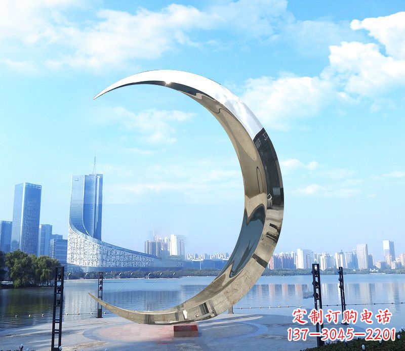 鹤壁不锈钢月亮雕塑象征着美丽的月亮