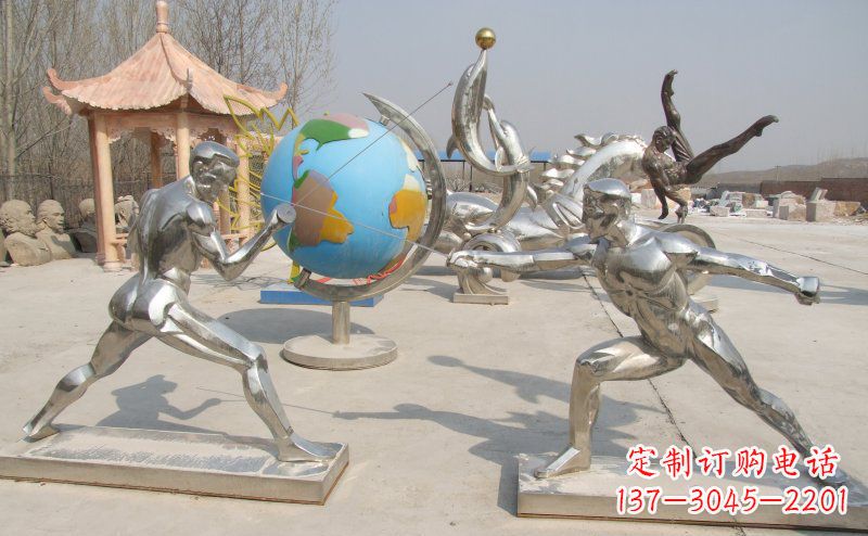 鹤壁勇敢者的身影——不锈钢运动员击剑雕塑