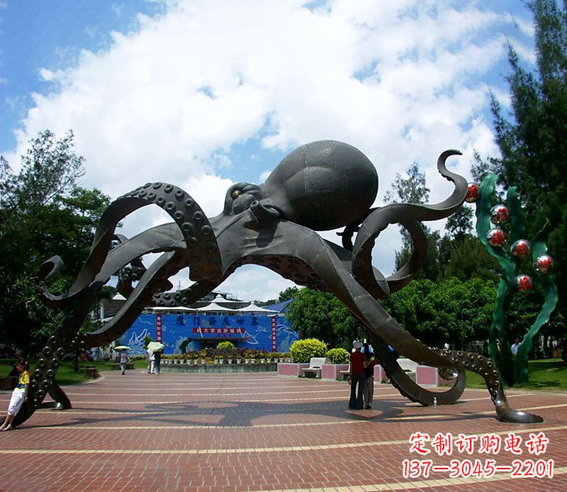 鹤壁不锈钢章鱼雕塑精美艺术品
